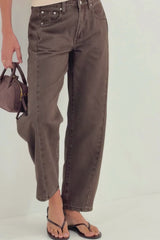Phoenix Barrel Denim Jeans - Chocolate