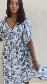Tahlia Maxi Dress - Blue Palm