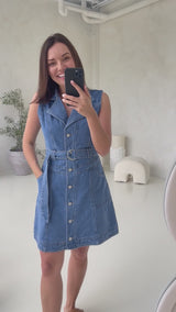 Giselle Denim Dress - Mid Blue Wash - The Self Styler