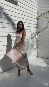 Pippa Maxi Dress - Sand and White
