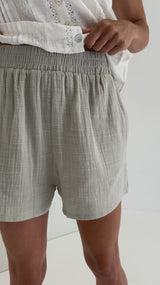 Brooklyn Cotton Shorts - Seagrass Green