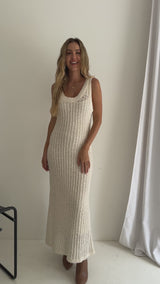 Camden Crochet Maxi Dress - Cream