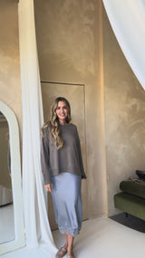 Gracie Fine Knit Top - Taupe
