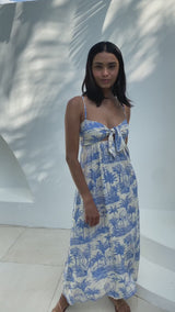 Atticus Maxi Dress - Blue Palm