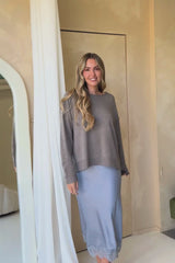 Gracie Fine Knit Top - Taupe