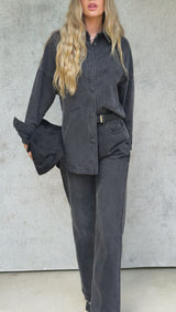Duke Oversized Denim Shirt - Black Wash