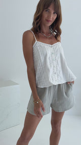 Hattie Lace Cami Top - White