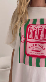Rylee Relaxed-Fit Graphic Tee - Sardines Print