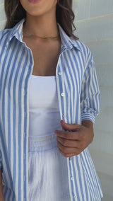 Sienna Cotton Shirt - Blue Stripe