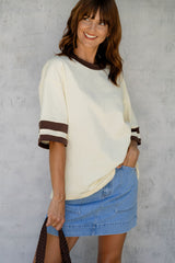 Blake Relaxed-Fit Stripe Tee - Yellow and Chocolate