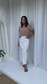 Milly Denim Maxi Skirt - White