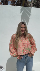 Marisol Top - Flores Print - Girl and the Sun