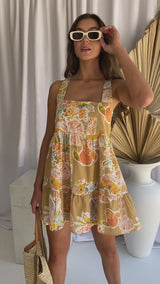 Caprise Mini Dress - Tropical Print