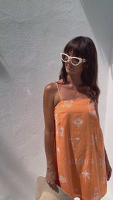 Tatiana Slip Dress - Margarita Print - Orange