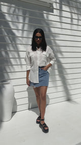 Vacay Relaxed-Fit Cotton Shirt - White