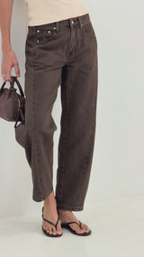 Phoenix Barrel Denim Jeans - Chocolate
