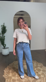 Stevie Wide-Leg Denim Jeans - Light Wash
