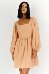 Kelsia Mini Dress - Apricot Spot - Girl And The Sun - The Self Styler