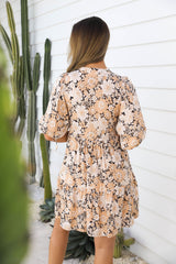 Carla Boho Dress - Vintage Cream Floral - The Self Styler