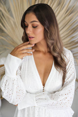 Georgia Mini Dress - White Eyelet - The Self Styler