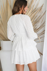 Georgia Mini Dress - White Eyelet - The Self Styler