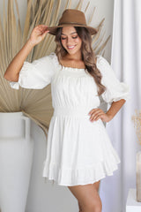 1 ENYA MINI DRESS - WHITE - The Self Styler