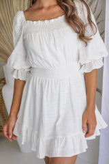 1 ENYA MINI DRESS - WHITE - The Self Styler