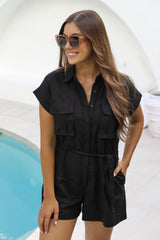 Koah Safari Playsuit - Black - The Self Styler