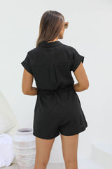 Koah Safari Playsuit - Black - The Self Styler