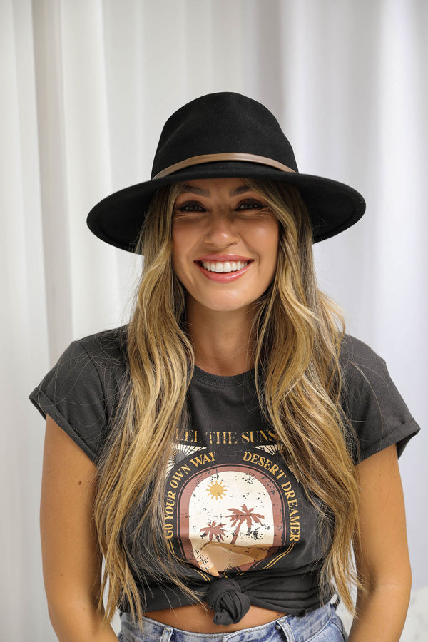 Elka Wool Fedora Hat - Black - The Self Styler