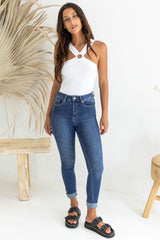 Jai High-Rise Skinny Leg Jeans - Dark Wash - The Self Styler