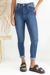 Jai High-Rise Skinny Leg Jeans - Dark Wash - The Self Styler