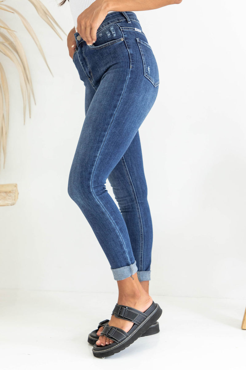 Jai High-Rise Skinny Leg Jeans - Dark Wash - The Self Styler