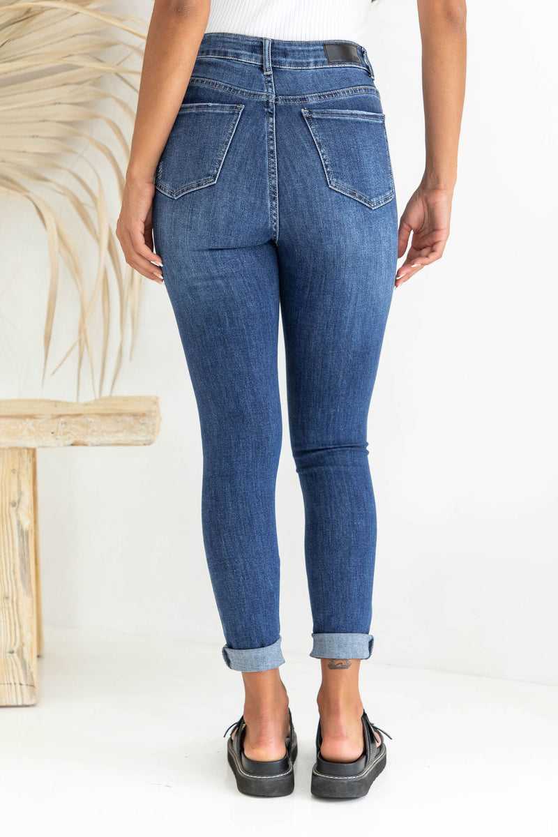 Jai High-Rise Skinny Leg Jeans - Dark Wash - The Self Styler