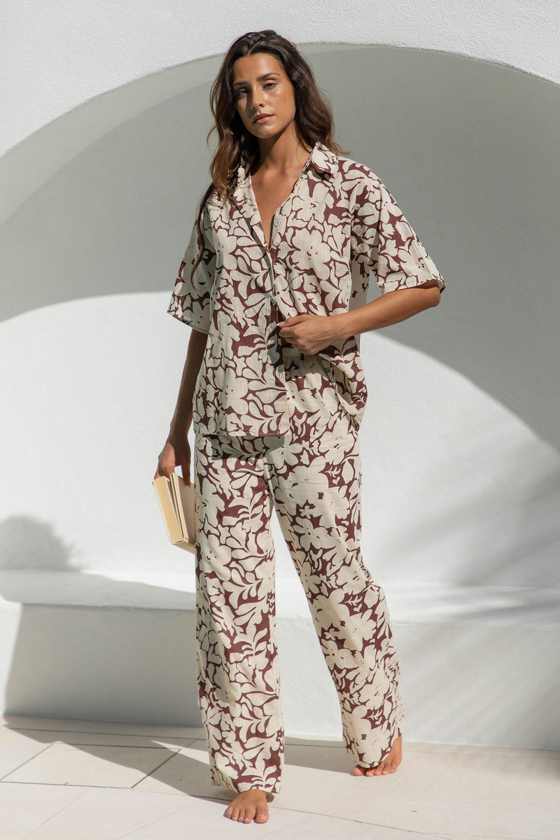 Oak Cotton Pant - Choc Truffle - Ti Amo - The Self Styler - The Self Styler