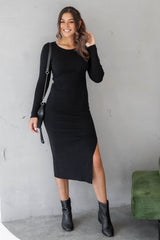 Eclipse Knit Midi Dress - Black - The Self Styler