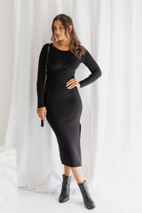 Eclipse Knit Midi Dress - Black - The Self Styler