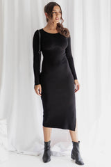 Eclipse Knit Midi Dress - Black - The Self Styler