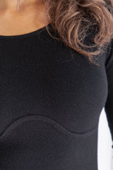 Eclipse Knit Midi Dress - Black - The Self Styler