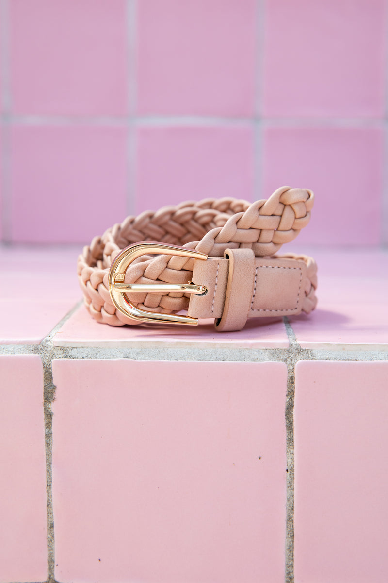 Kellie Plaited Belt - Nude - The Self Styler