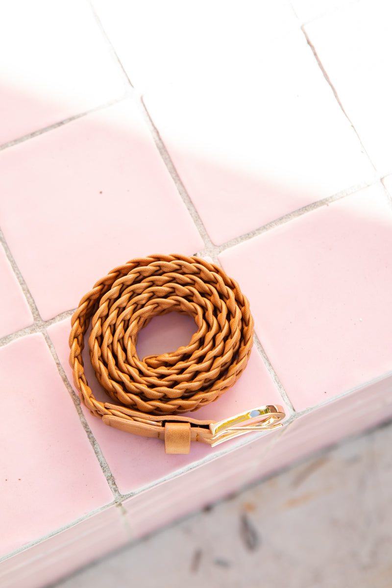 Kellie Plaited Belt - Tan - The Self Styler