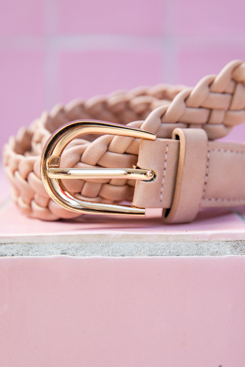 Kellie Plaited Belt - Nude - The Self Styler
