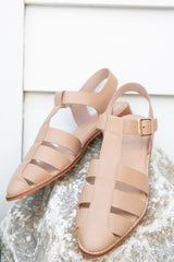 Brinley Leather Sandal - Nude - The Self Styler