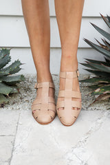 Brinley Leather Sandal - Nude - The Self Styler