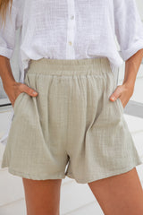 Brooklyn Cotton Shorts - Seagrass Green - The Self Styler - The Self Styler
