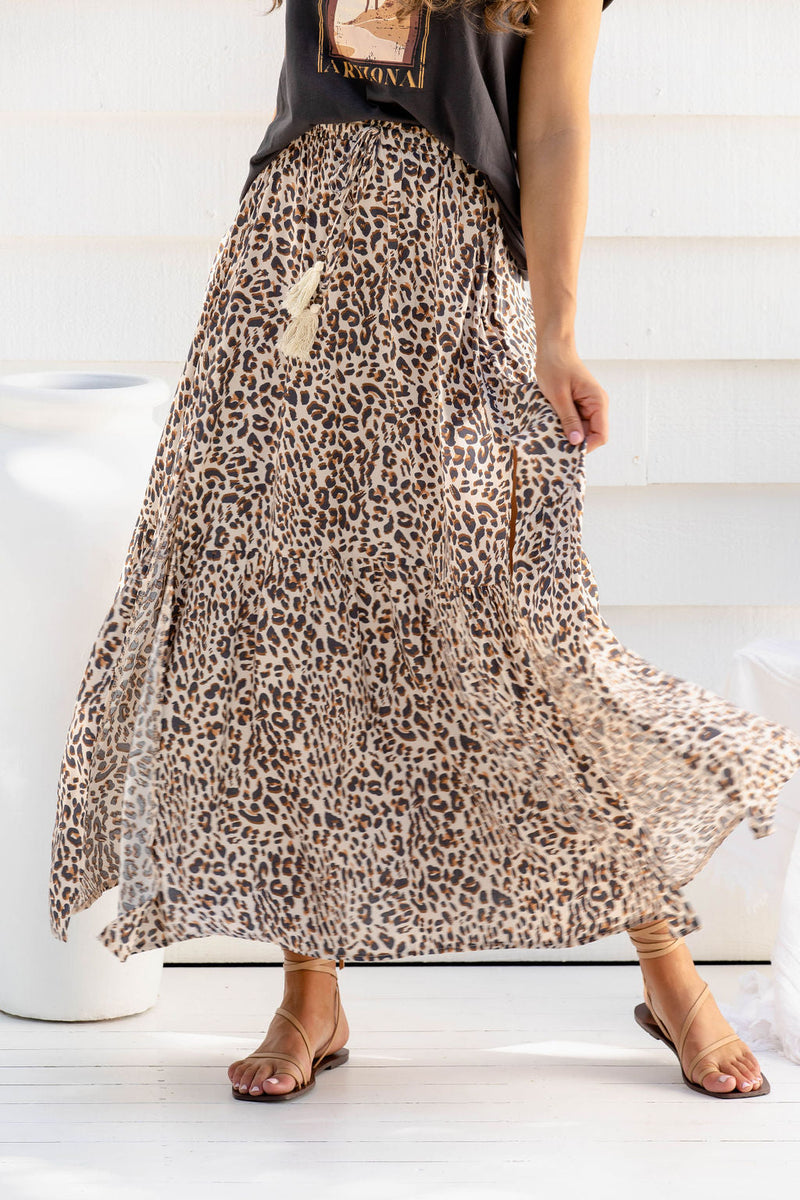 Gia Maxi Skirt - Leopard Print - The Self Styler
